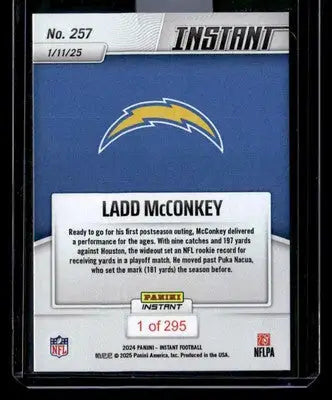 2024 Panini Instant NFL #257 Ladd McConkey /295 SP - Football Card Single