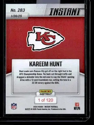 2024 Panini Instant NFL #283 Kareem Hunt - Football Card Single