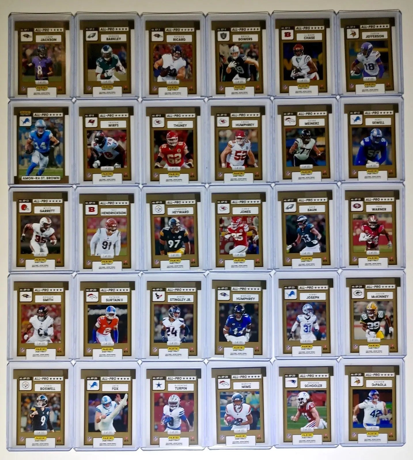 2024 Panini Instant NFL All-Pro Complete 30 Card Football Set 1 of 101 - Football Card Single