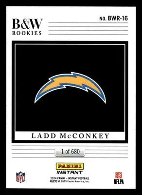 2024 Panini Instant NFL Black & White Rookies #BWR-16 Ladd McConkey - Football Card Single