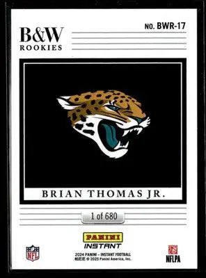 2024 Panini Instant NFL Black & White Rookies #BWR-17 Brian Thomas Jr. - Football Card Single