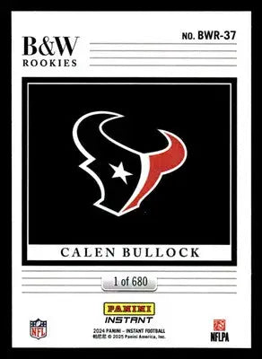 2024 Panini Instant NFL Black & White Rookies #BWR-37 Calen Bullock - Football Card Single