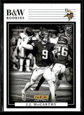 2024 Panini Instant NFL Black & White Rookies #BWR-7 J.J. McCarthy RC Vikings - Football Card Single