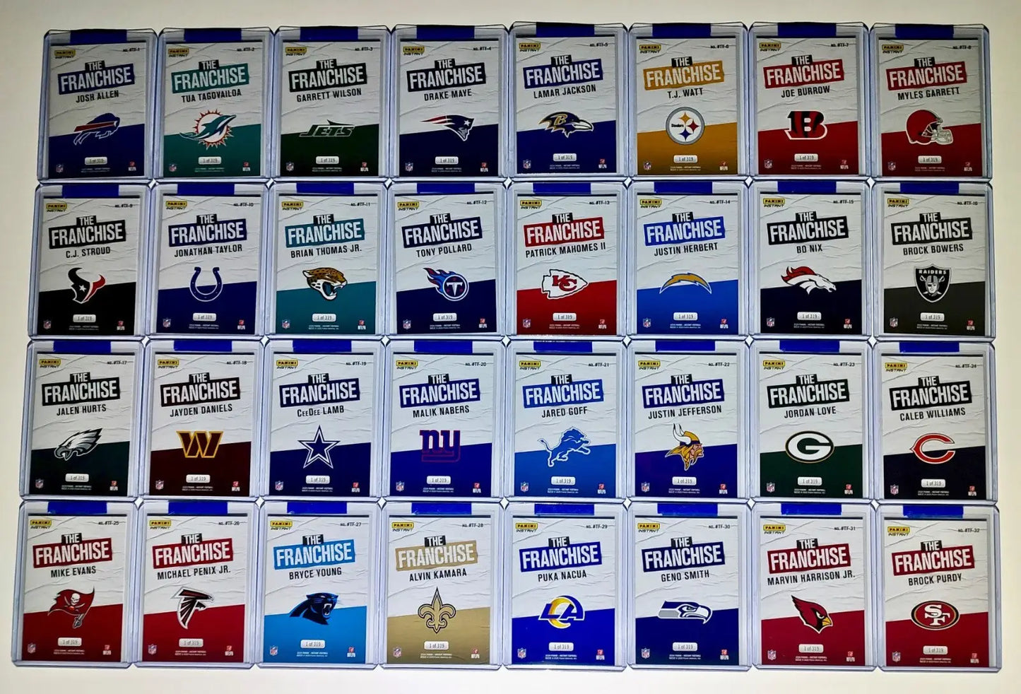 2024 Panini Instant NFL The Franchise Complete 32 Card Football Set 1 of 319 - Football Card Single