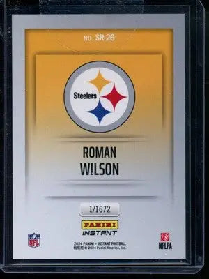2024 Panini Instant Studio Roman Wilson #SR-26 RC Football - Football Card Single