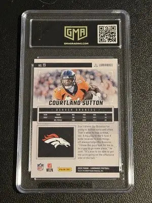 2024 Panini Luminance #19 Courtland Sutton Red GMA 10 #/25 - Football Card Single