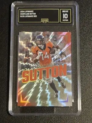 2024 Panini Luminance #19 Courtland Sutton Red GMA 10 #/25 - Football Card Single