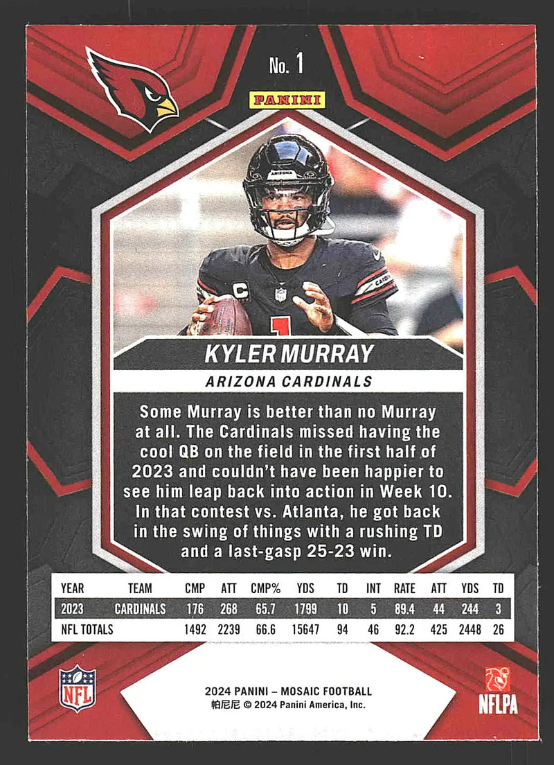 2024 Panini Mosaic #1 Kyler Murray - Football Card Single
