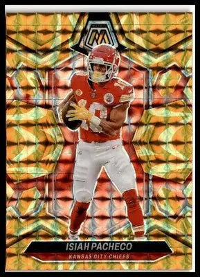 2024 Panini Mosaic #107 Isiah Pacheco Mosaic Reactive Yellow - Football Card Single