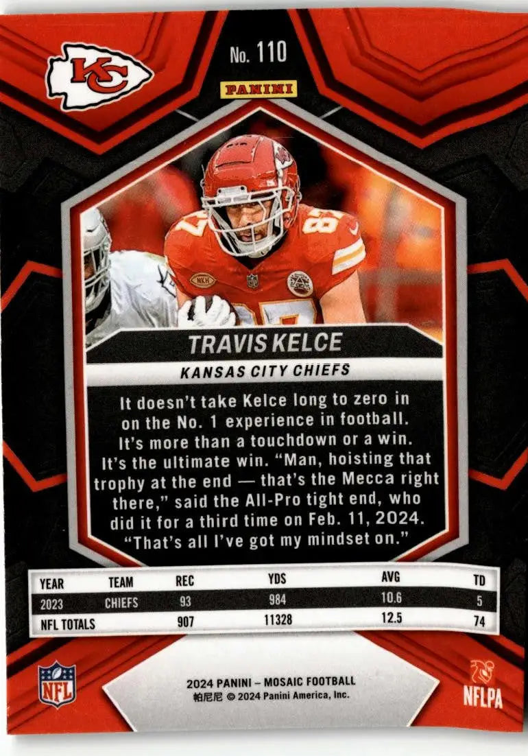 2024 Panini Mosaic #110 Travis Kelce - Football Card Single