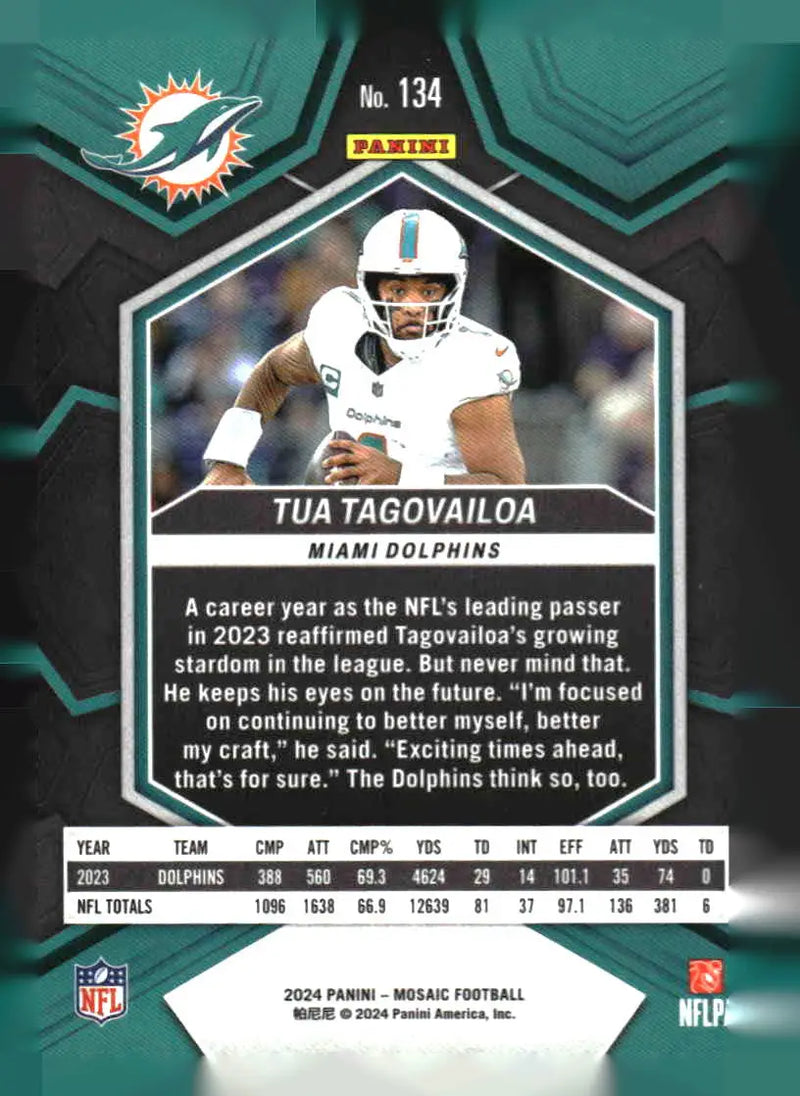 2024 Panini Mosaic #134 Tua Tagovailoa Miami Dolphins - Football Card Single