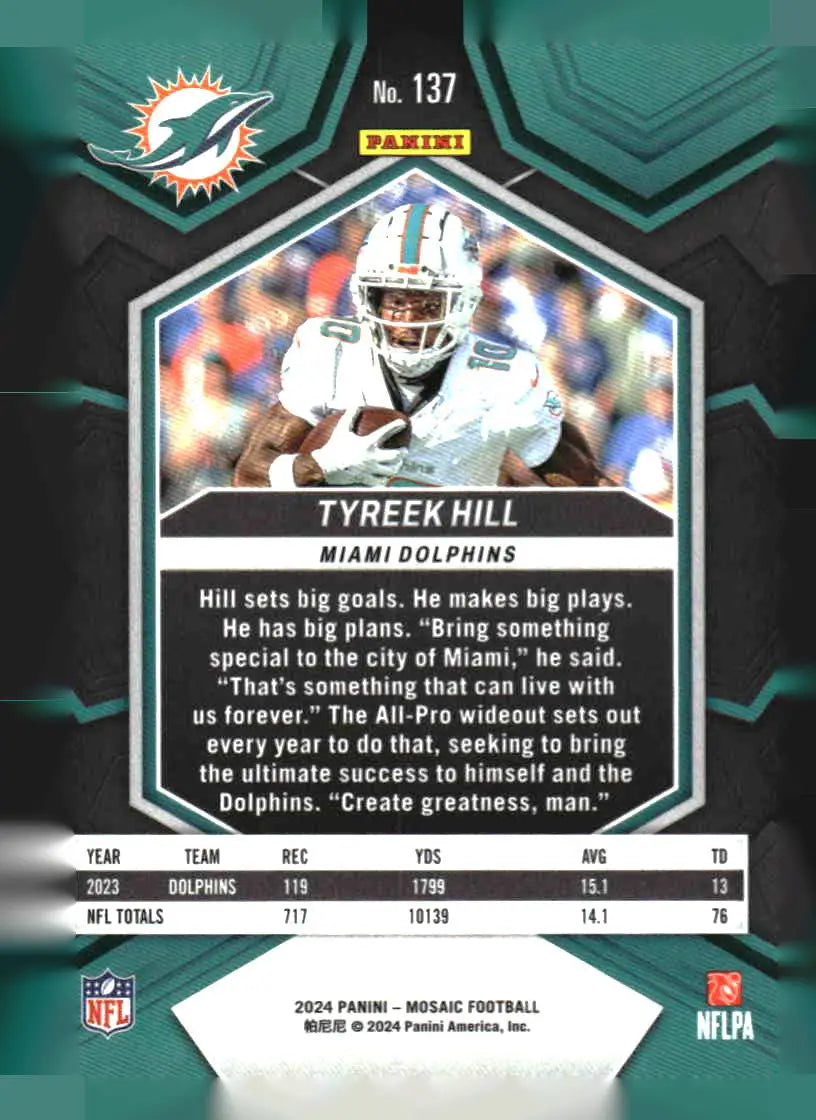 2024 Panini Mosaic #137 Tyreek Hill - Football Card Single