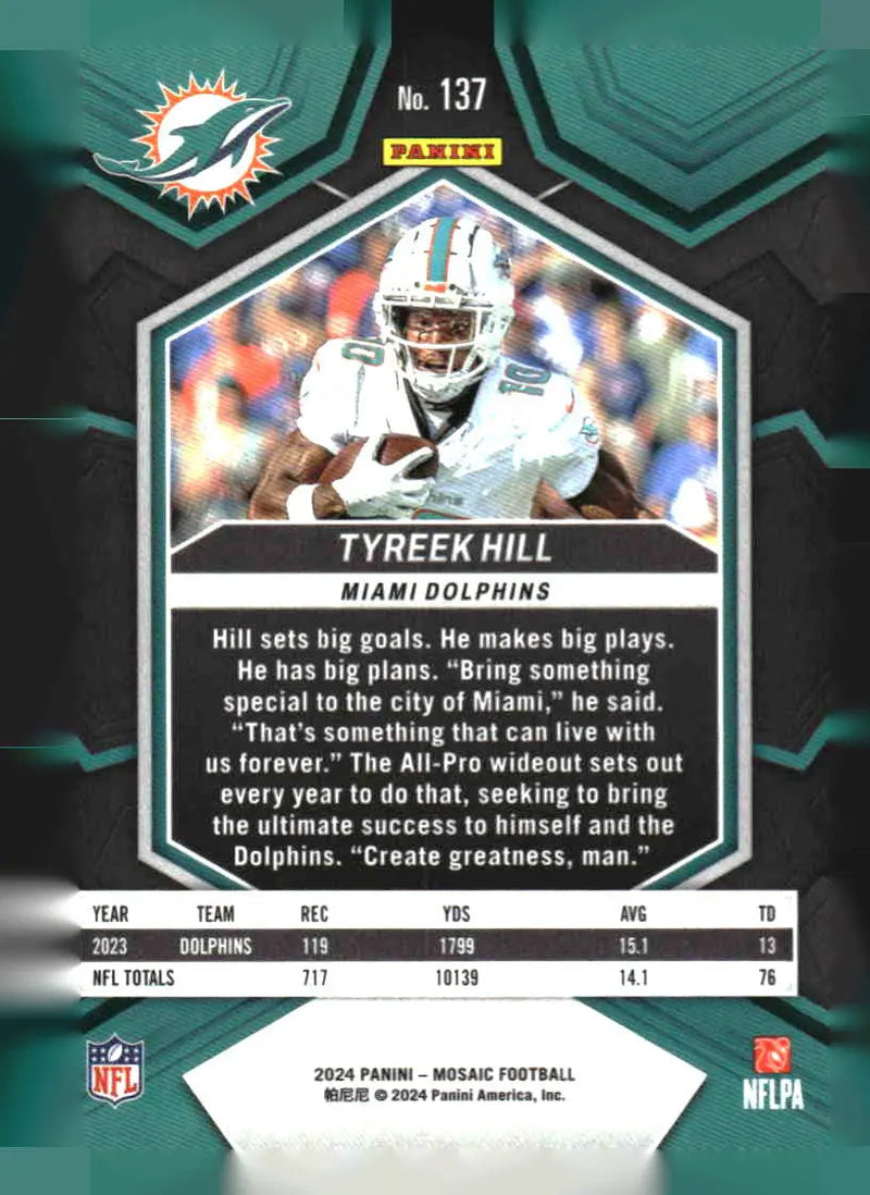 2024 Panini Mosaic #137 Tyreek Hill - Football Card Single