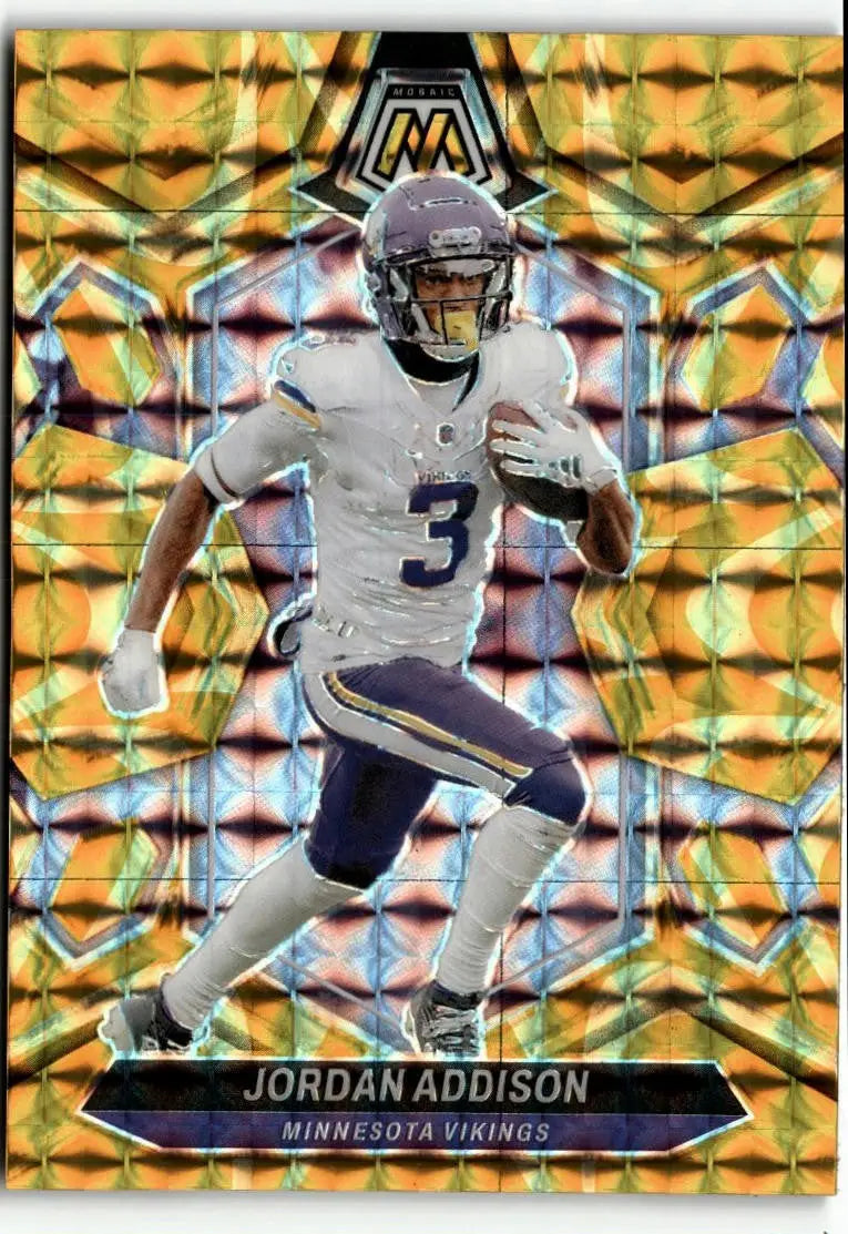 2024 Panini Mosaic #144 Jordan Addison Mosaic Reactive Yellow - Football Card Single