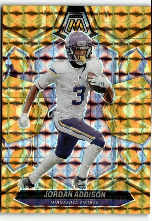 2024 Panini Mosaic #144 Jordan Addison Mosaic Reactive Yellow - Football Card Single