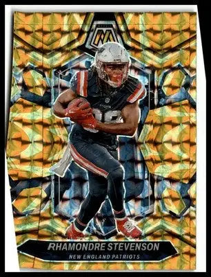 2024 Panini Mosaic #149 Rhamondre Stevenson Mosaic Reactive Yellow - Football Card Single