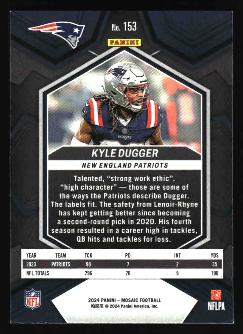 2024 Panini Mosaic #153 Kyle Dugger - Football Card Single