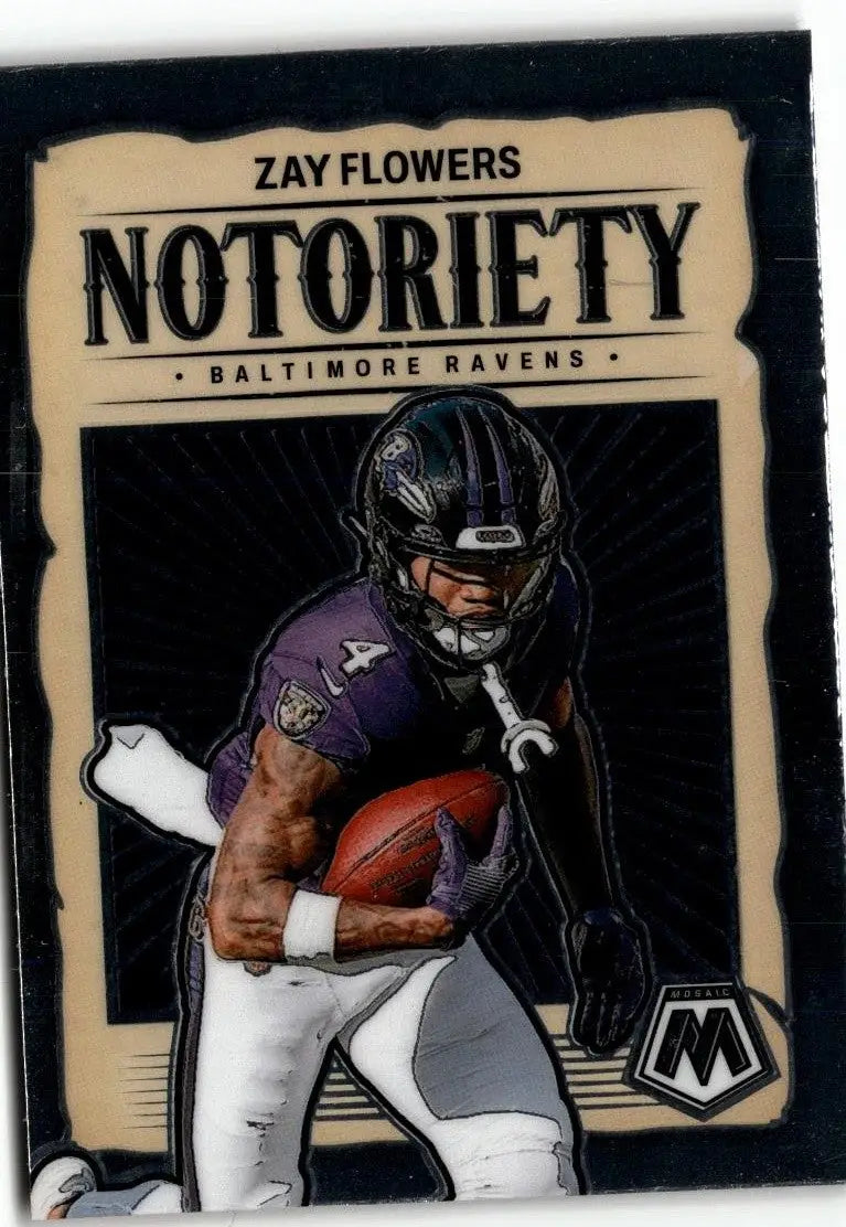 2024 Panini Mosaic #17 Zay Flowers Notoriety Mosaic - Football Card Single