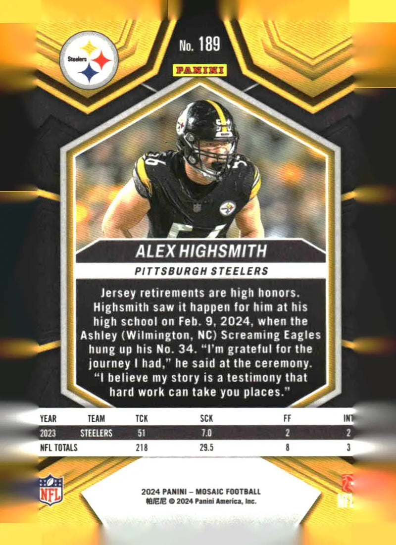 2024 Panini Mosaic #189 Alex Highsmith - Football Card Single