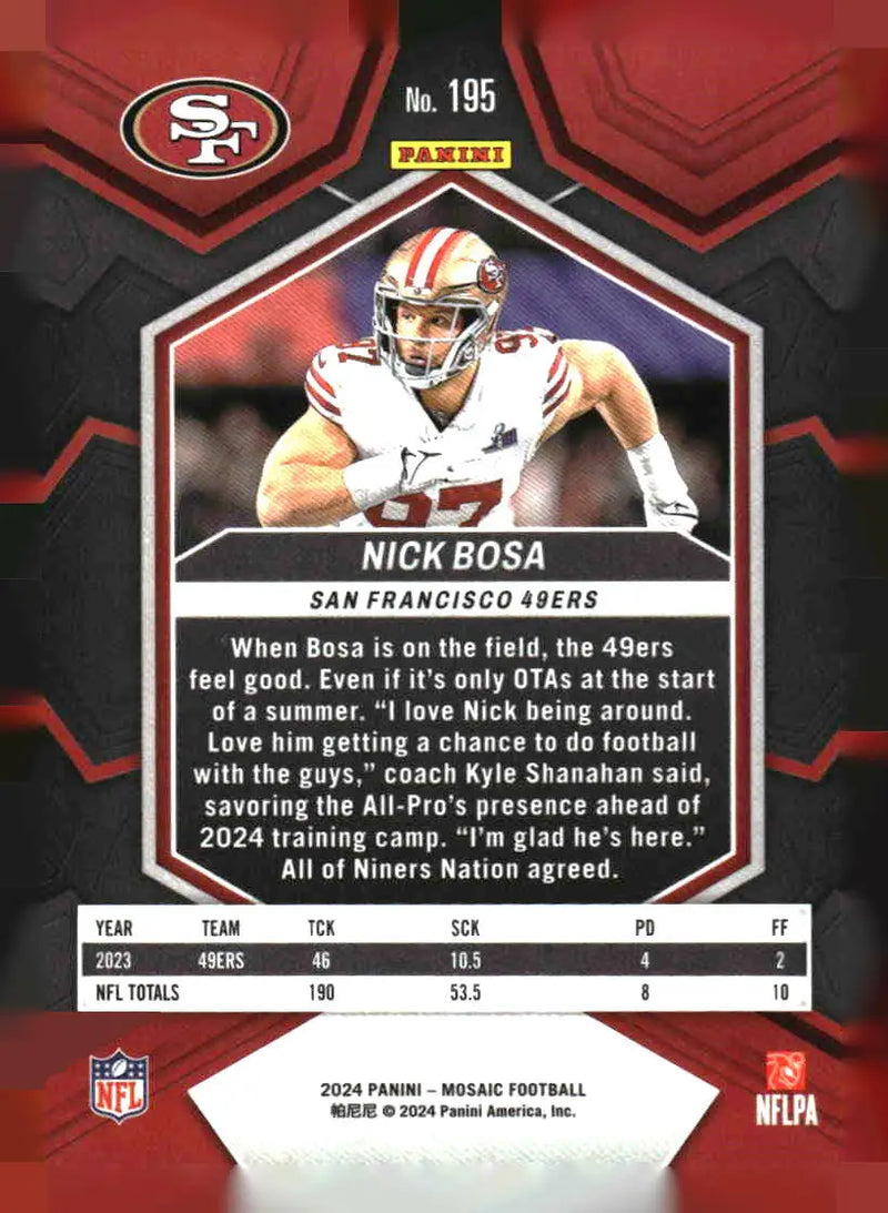 2024 Panini Mosaic #195 Nick Bosa - Football Card Single