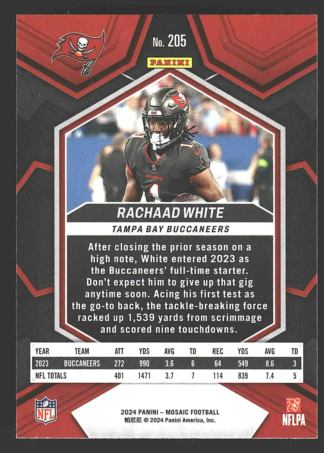 2024 Panini Mosaic #205 Rachaad White - Football Card Single