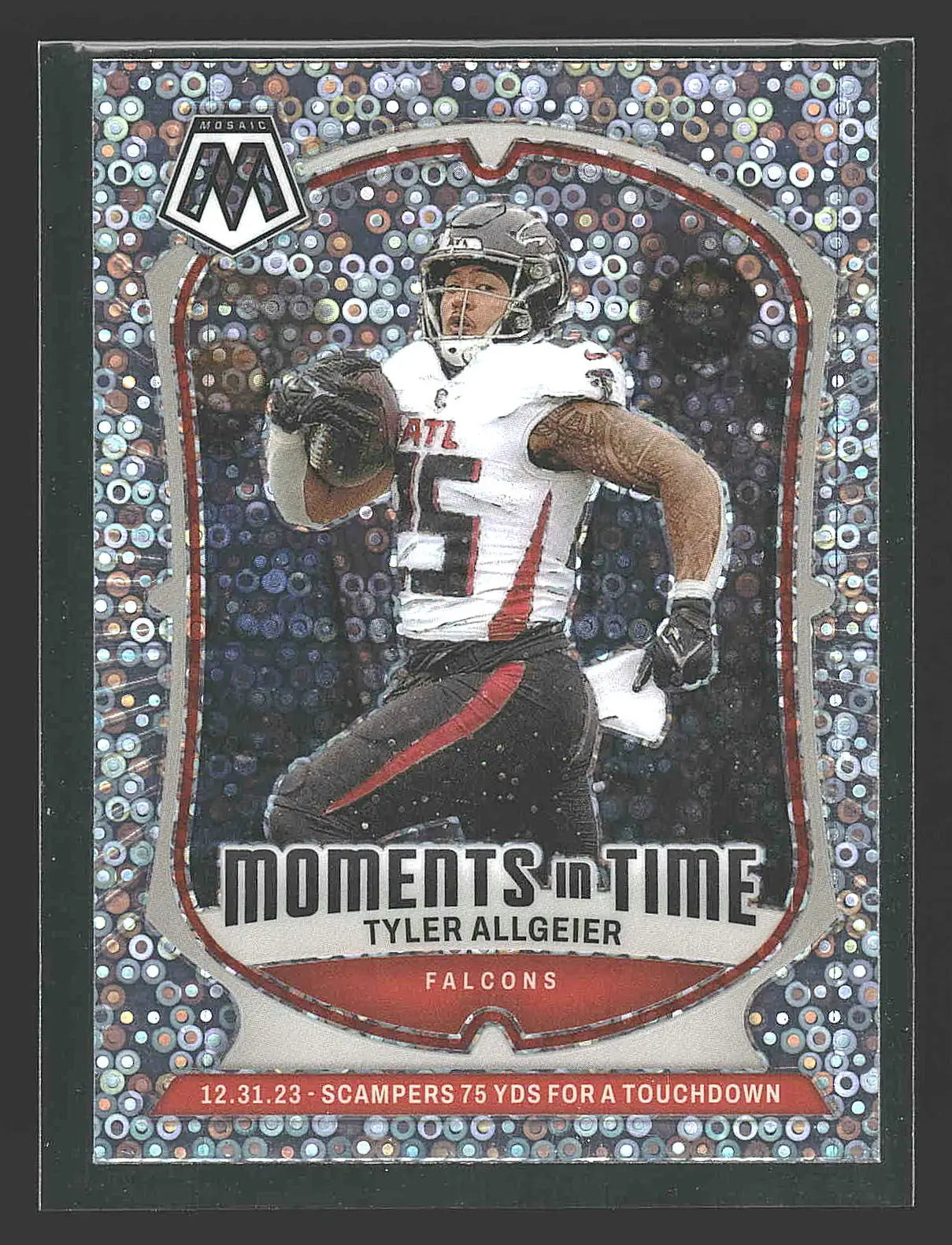 2024 Panini Mosaic #22 Tyler Allgeier Moments in Time No Huddle Silver - Football Card Single