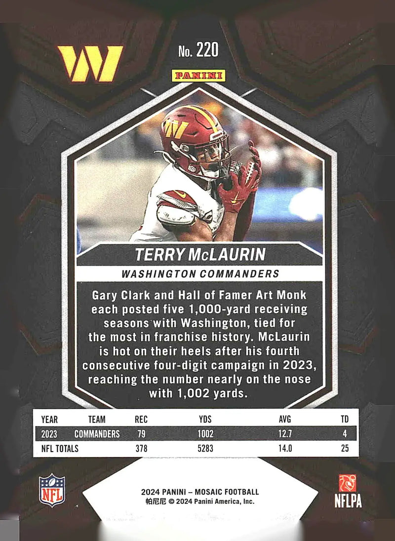 2024 Panini Mosaic #220 Terry McLaurin - Football Card Single