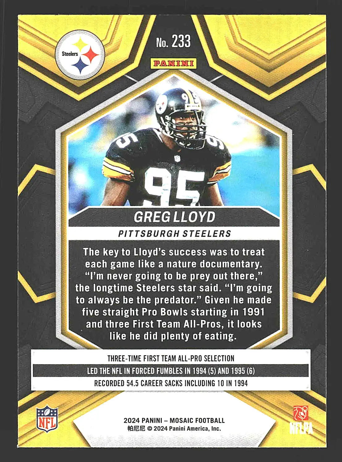 2024 Panini Mosaic #233 Greg Lloyd - Football Card Single