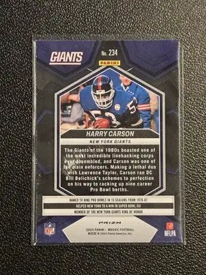 2024 Panini Mosaic #234 Harry Carson Mosaic Reactive Blue - Football Card Single