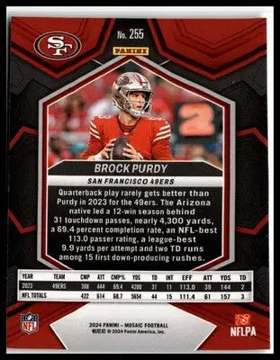 2024 Panini Mosaic #255 Brock Purdy - Football Card Single