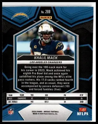 2024 Panini Mosaic #269 Khalil Mack - Football Card Single