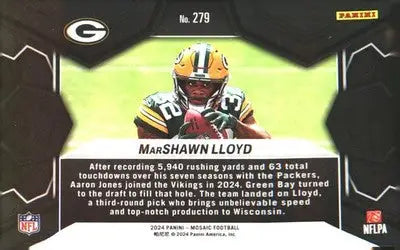 2024 Panini Mosaic #279 MarShawn Lloyd - Football Card Single