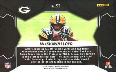 2024 Panini Mosaic #279 MarShawn Lloyd - Football Card Single