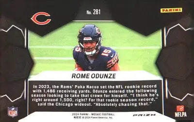 2024 Panini Mosaic Mosaic #281 Rome Odunze - Football Card Single