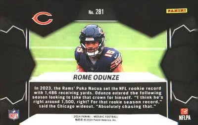 2024 Panini Mosaic #281 Rome Odunze - Football Card Single