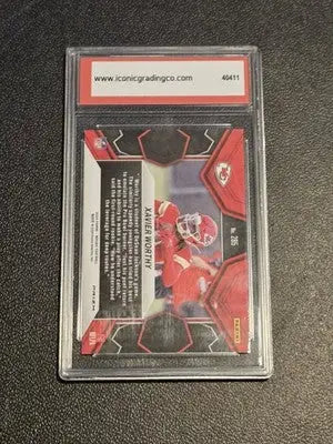 2024 Panini Mosaic #285 Xavier Worthy Mosaic Camo Pink Iconic Grading 9 - Football Card Single