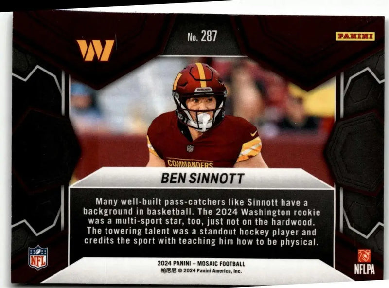 2024 Panini Mosaic #287 Ben Sinnott - Football Card Single