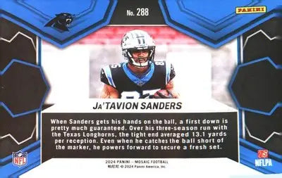 2024 Panini Mosaic #288 Ja’Tavion Sanders - Football Card Single