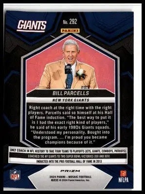 2024 Panini Mosaic #292 Bill Parcells Mosaic Reactive Yellow - Football Card Single