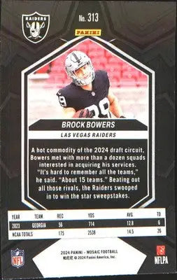 2024 Panini Mosaic #313 Brock Bowers Rookie RC - Football Card Single
