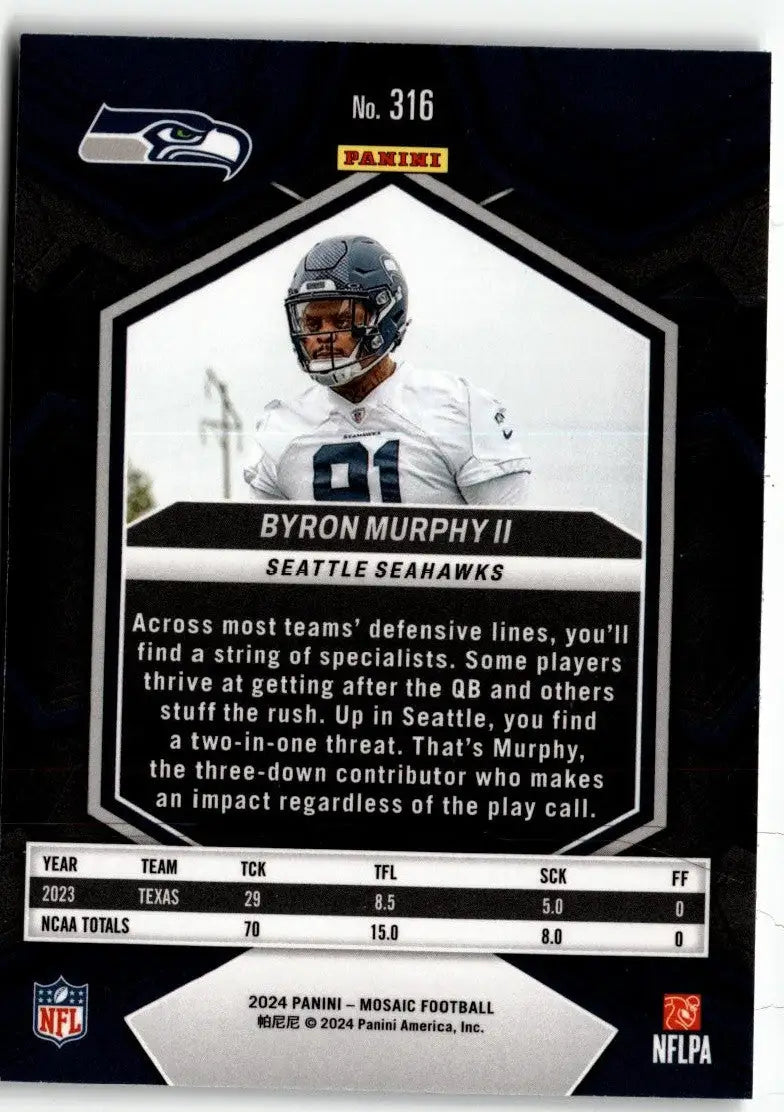 2024 Panini Mosaic #316 Byron Murphy II - Football Card Single