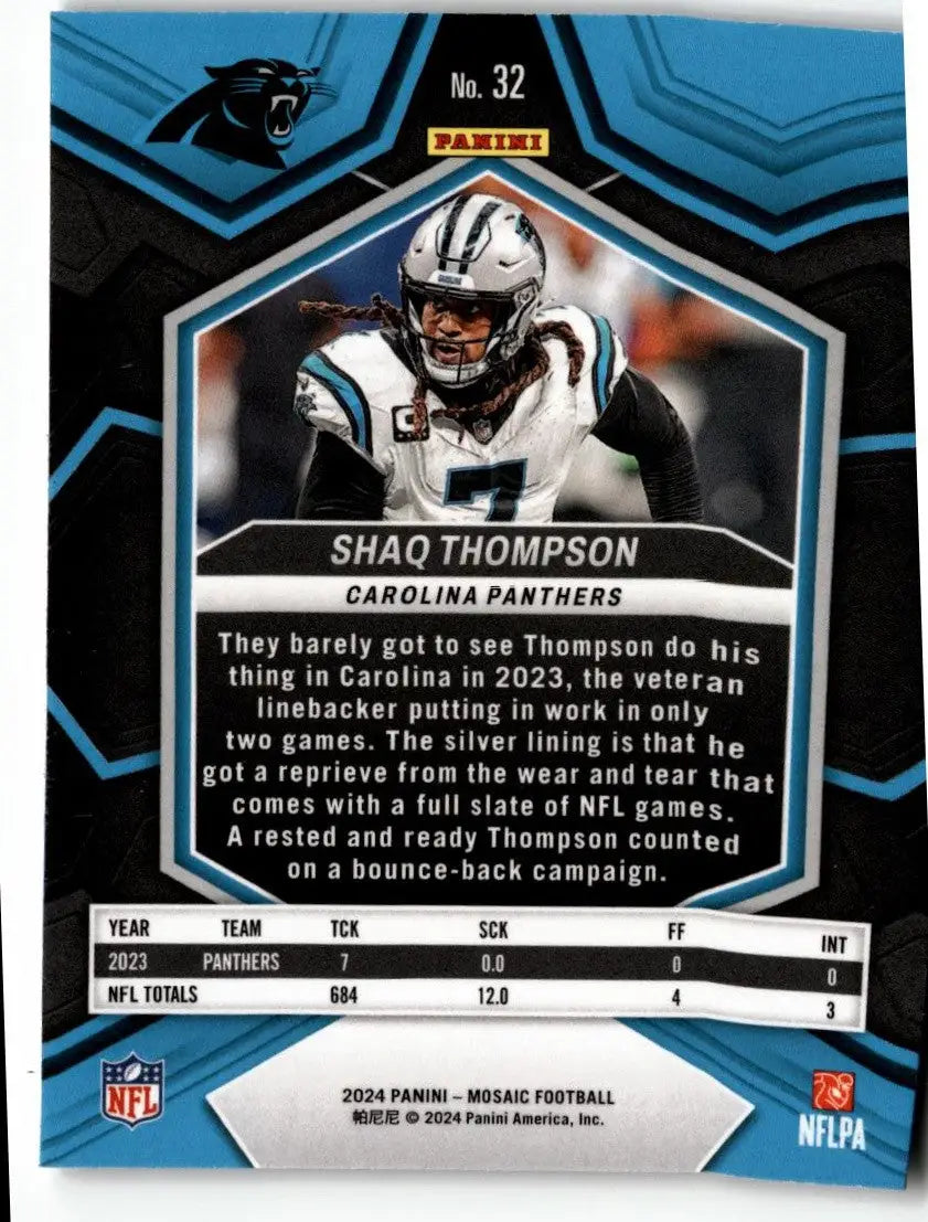 2024 Panini Mosaic #32 Shaq Thompson - Football Card Single