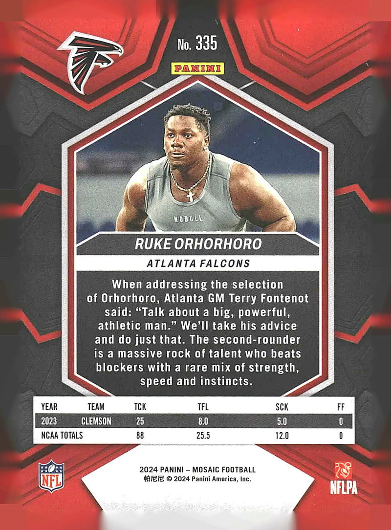 2024 Panini Mosaic #335 Ruke Orhorhoro - Football Card Single