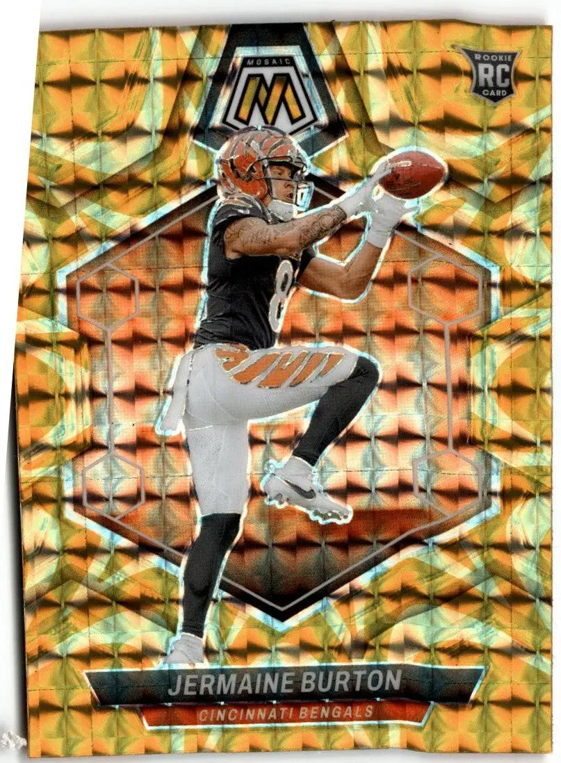 2024 Panini Mosaic #366 Jermaine Burton Mosaic Reactive Yellow - Football Card Single