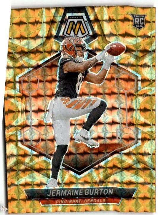 2024 Panini Mosaic #366 Jermaine Burton Mosaic Reactive Yellow - Football Card Single