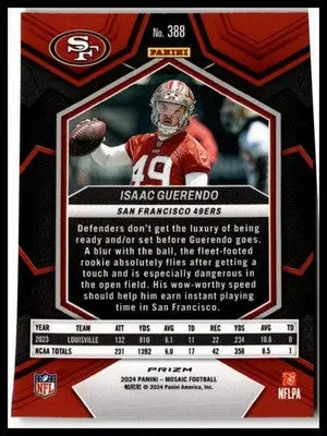 2024 Panini Mosaic #388 Isaac Guerendo Mosaic Reactive Yellow - Football Card Single