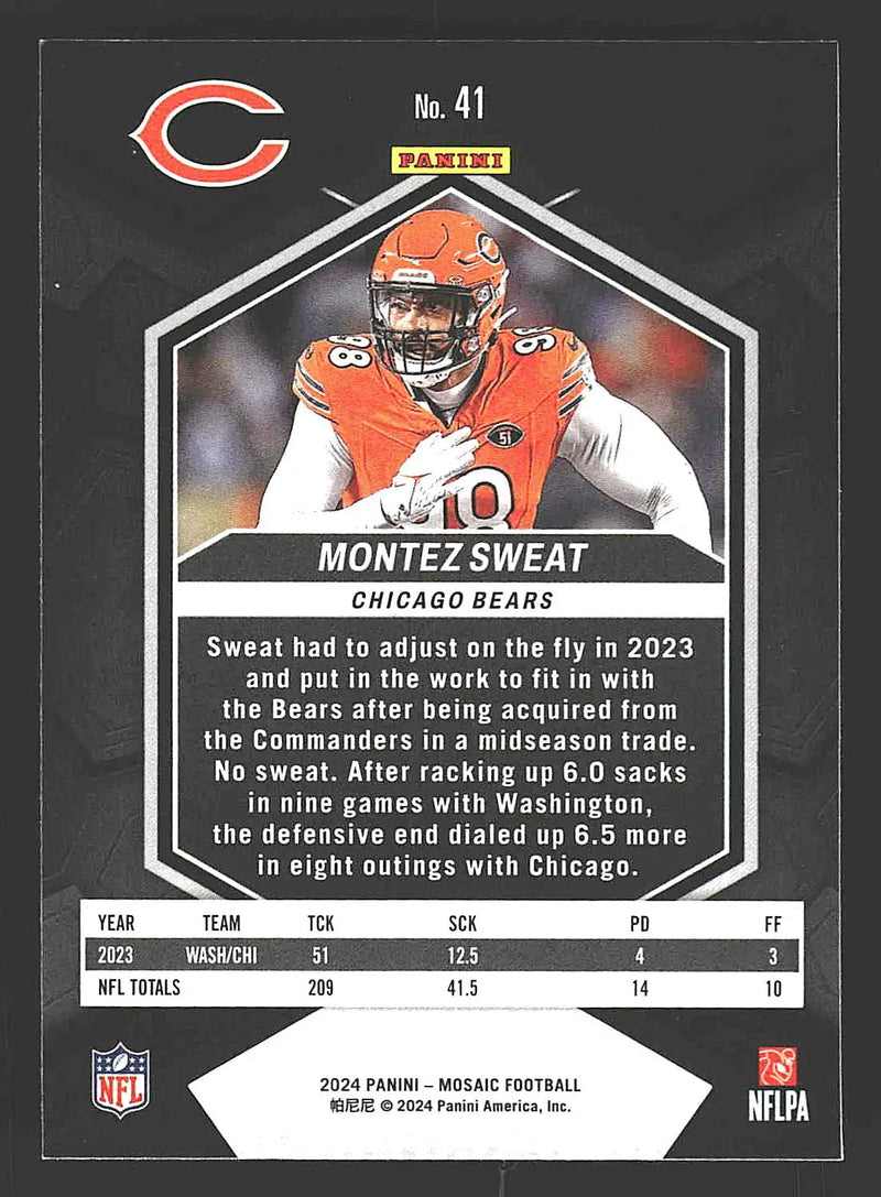 2024 Panini Mosaic #41 Montez Sweat - Football Card Single