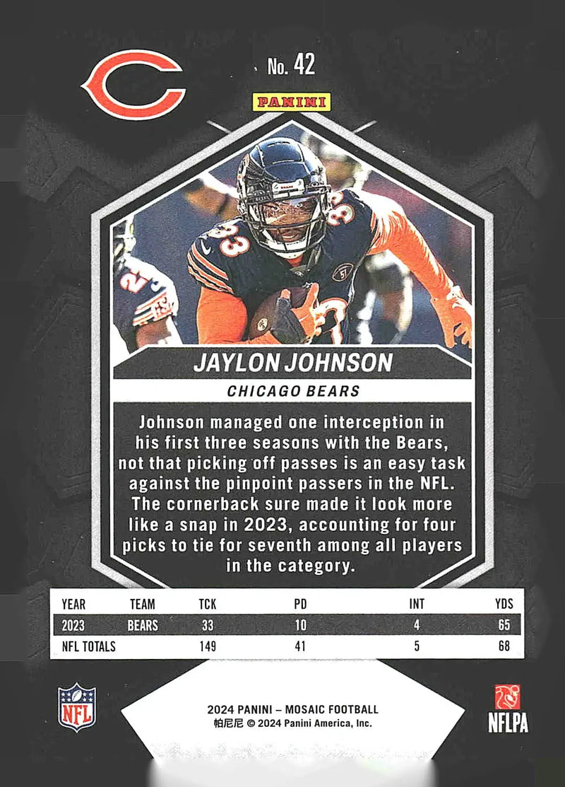2024 Panini Mosaic #42 Jaylon Johnson - Football Card Single