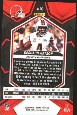 2024 Panini Mosaic #50 Deshaun Watson - Football Card Single