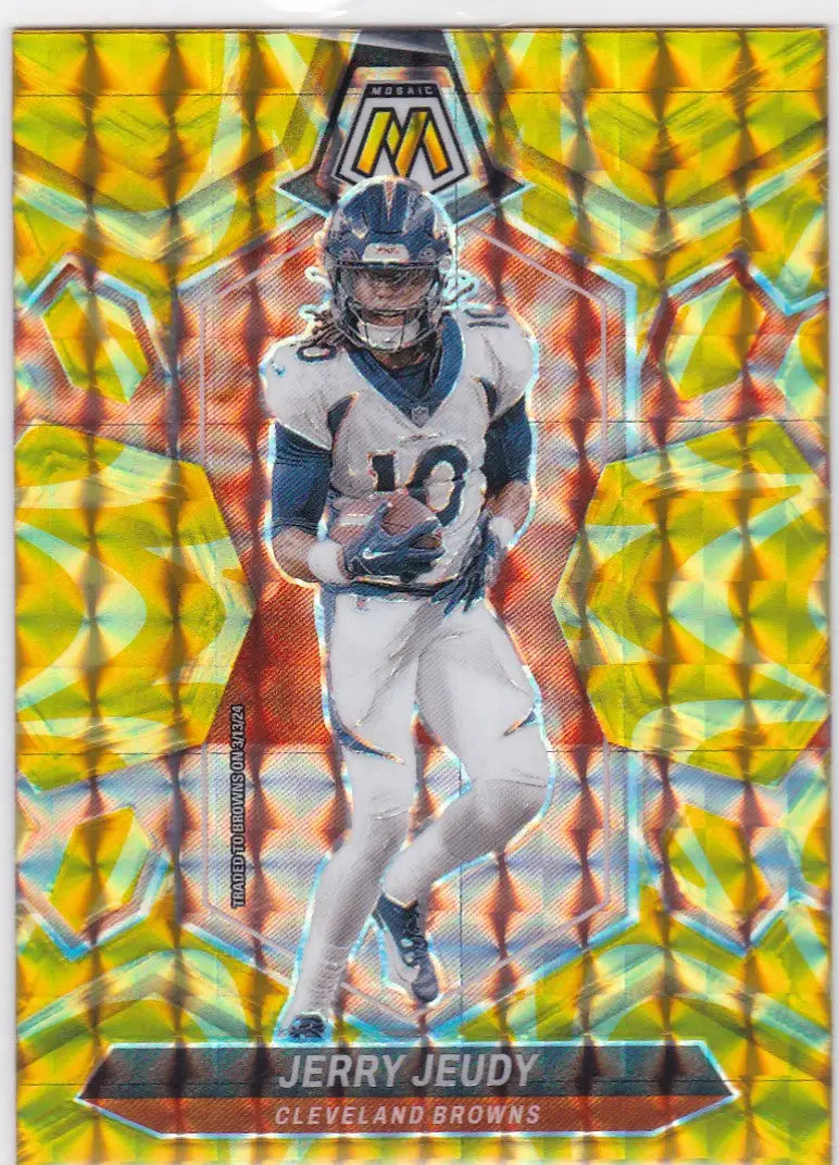 2024 Panini Mosaic #53 Jerry Juedy Reactive Yellow Broncos - Football Card Single